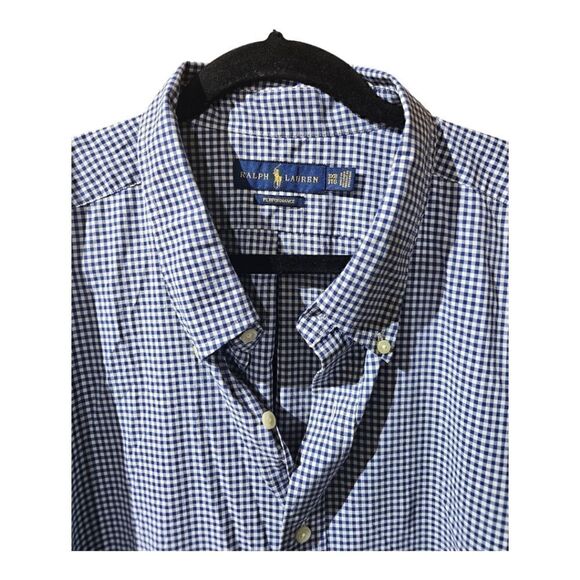 RALPH LAUREN Performance Checkered Polo Button Down Shirt - 3XB - Picture 3 of 7
